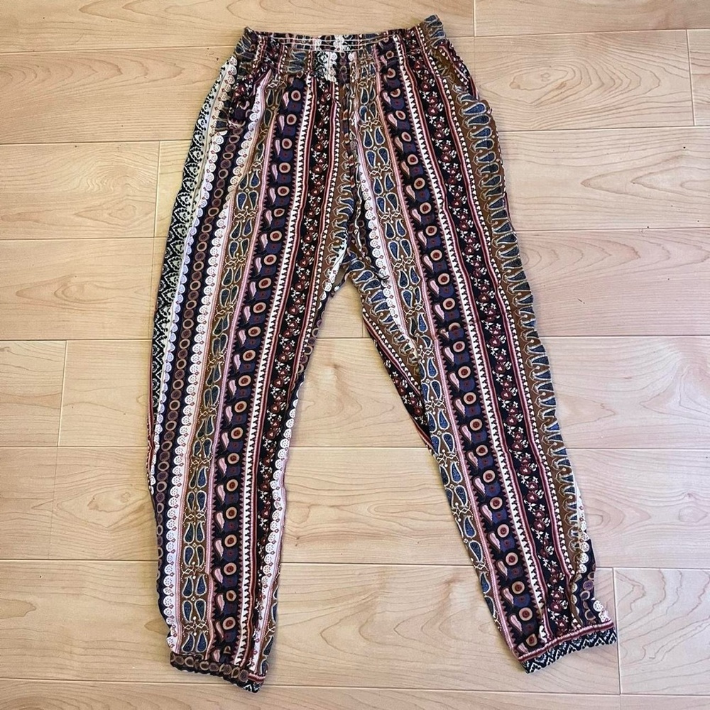 American Eagle Outfitters Bohemian Hippie Patterned Pants cuffed ankle
